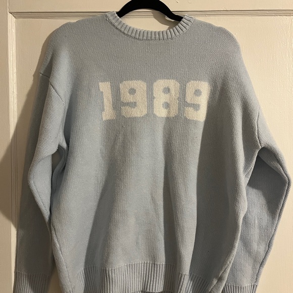 Stella Tweed Sweaters - 1989 Stella Tweed Light Blue Crewneck Sweater